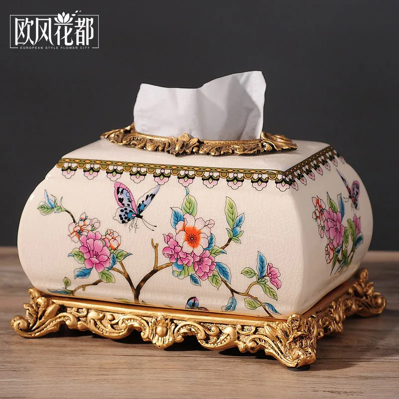 

American Pastoral ceramic box Home Furnishing box Home Furnishing European table living room decoration decoration