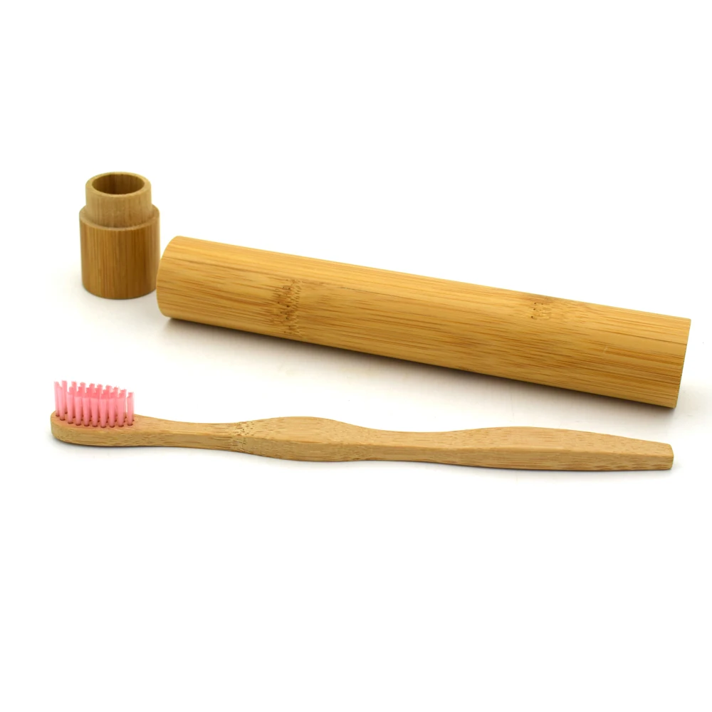 New Arrived Bamboo Handle Charcoal Toothbrush Nylon Toothbrushes For Home Hotel Travel Adults+Bamboo Tube Portable Packing | Красота и