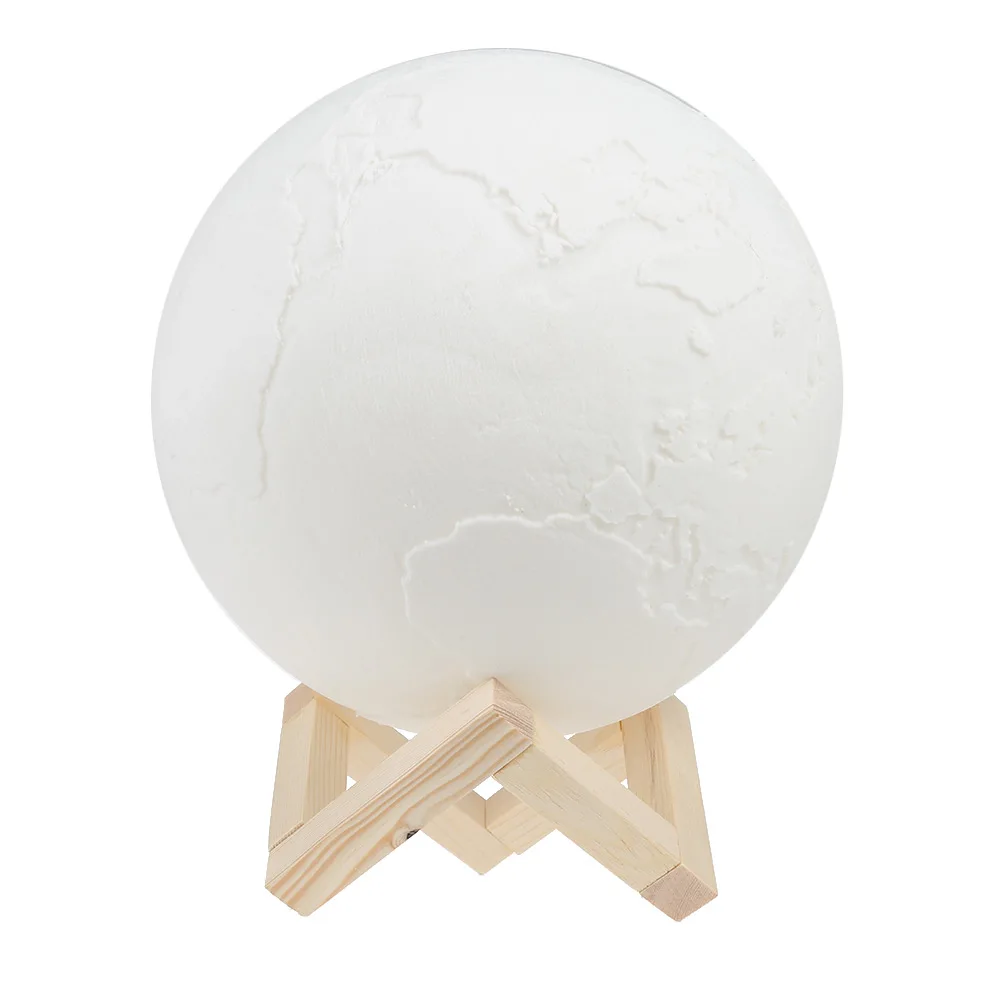 

Chaohui Dropship 3D Print Earth Lamp Colorful Moon Lamp Rechargeable Change Touch Usb Led Night Light Home Decor Creative Gift