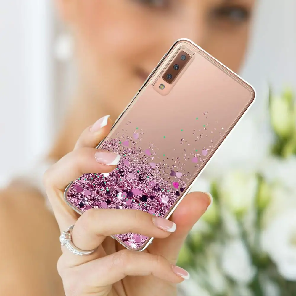 Чехол A9, жидкий блестящий чехол для samsung Galaxy A9 A920F A920 SM-A920F, мягкий чехол из ТПУ с динамическим зыбучим песком и звездой - Цвет: rose gold