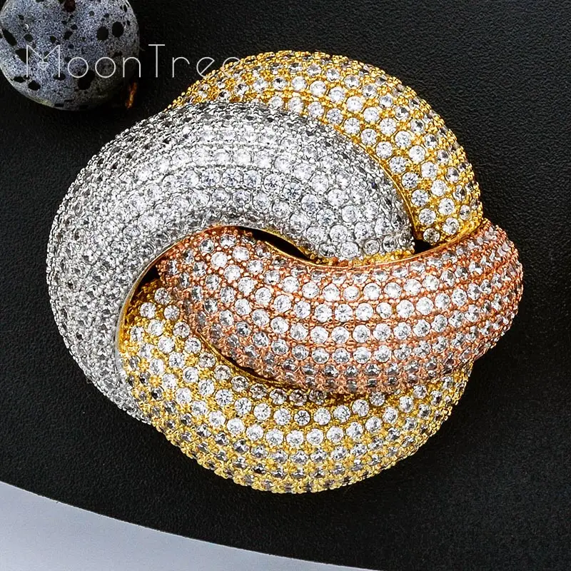 Модные блестящие элегантные серьги MoonTree с кубическим цирконием класса ААА