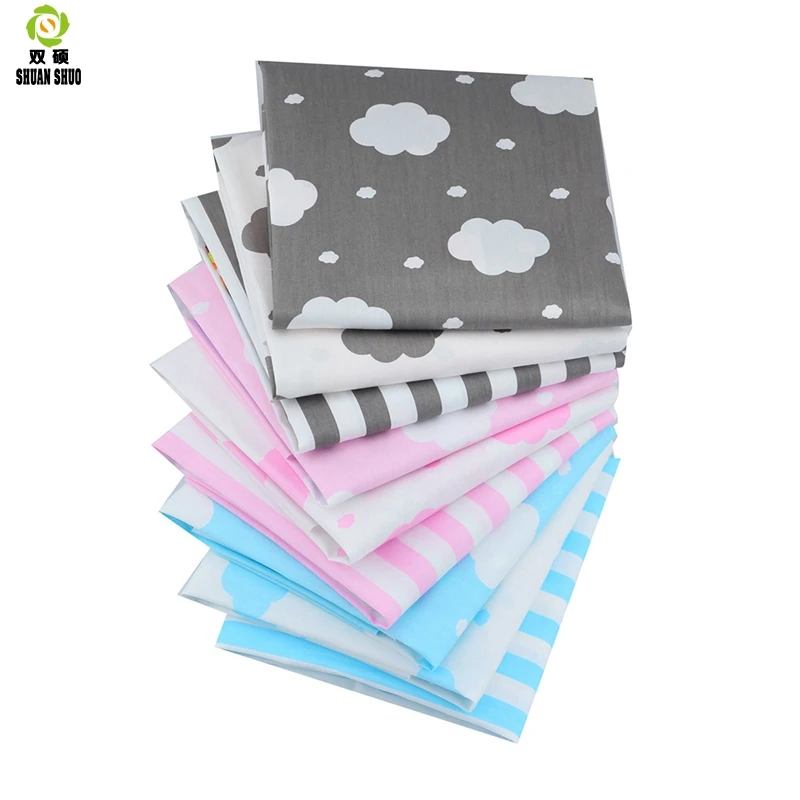 Shuanshuo Cloud Series Quarter Bundles Fabric Telas Patchwork Sewing Fabrics Doll clothing Tilda Quilt Tissue 9 PCS/LOTS 40*50CM