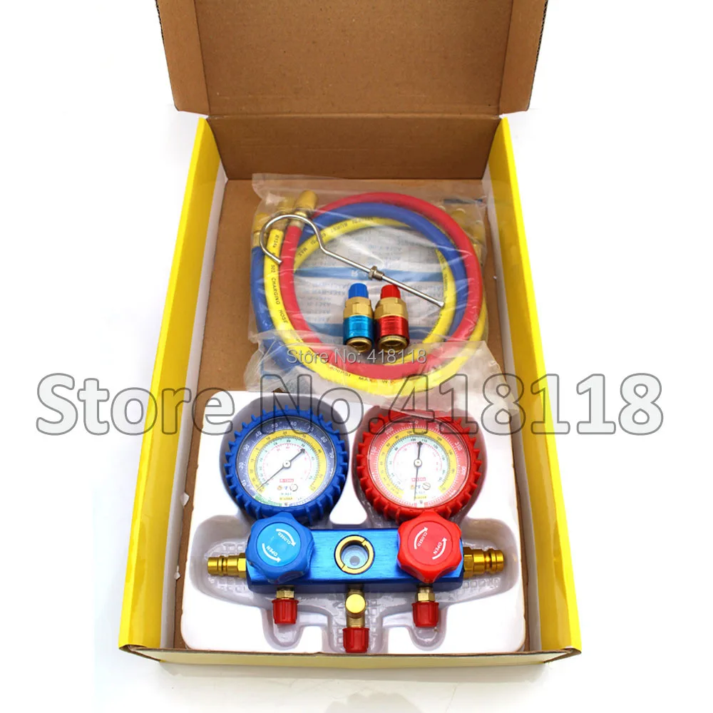

R134a Dual Gauge Set Diagnostic Charging Tool refrigerant table refrigerant fluoridate table air conditioning gauge