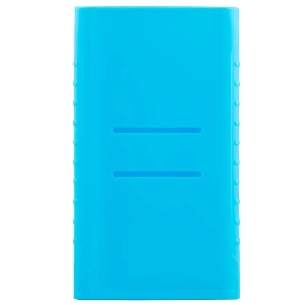 Blue Силиконовый чехол для Xiaomi power Bank 10000mAh PLM02ZM портативный внешний аккумулятор резиновый корпус - Цвет: Blue