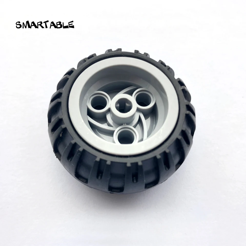 

Smartable High-Tech Rims Ev3 MOC 43x26 mm Wheel Tyre Parts Building Block Toys For Car Compatible 61481+56145 4pcs/set