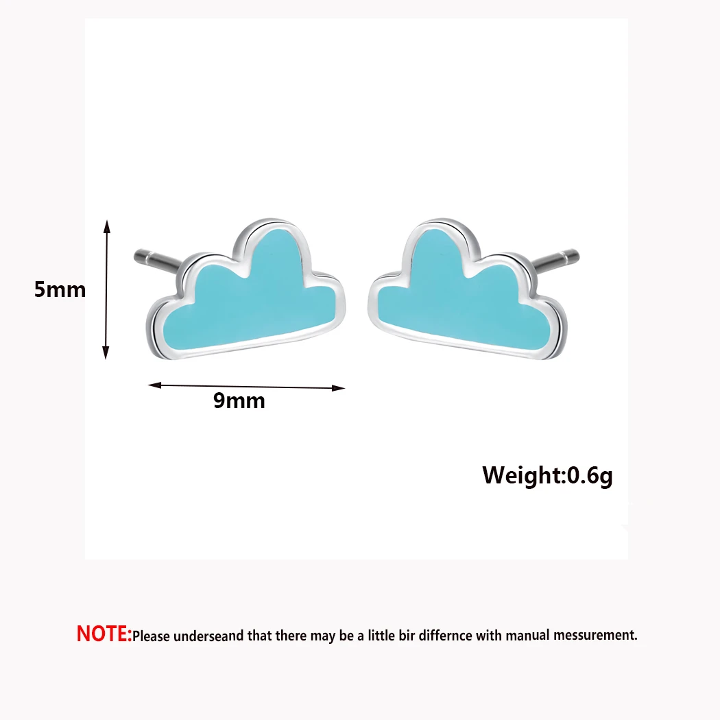 Женские Геометрические серьги Kinitial серьги-пусеты с синими облаками | Украшения и