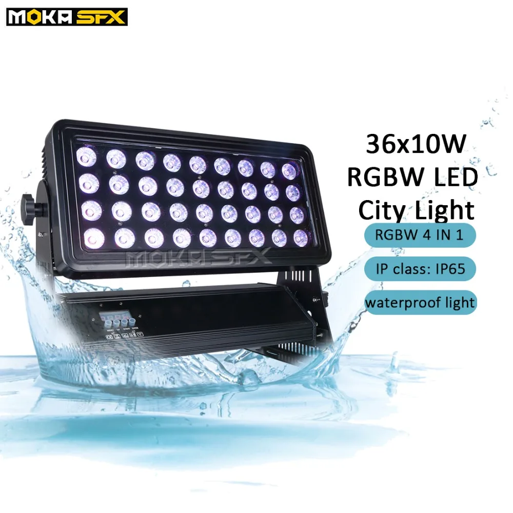 36x10W светодиодный городской светильник уличный проектор для здания IP65 RGBW 4 в 1