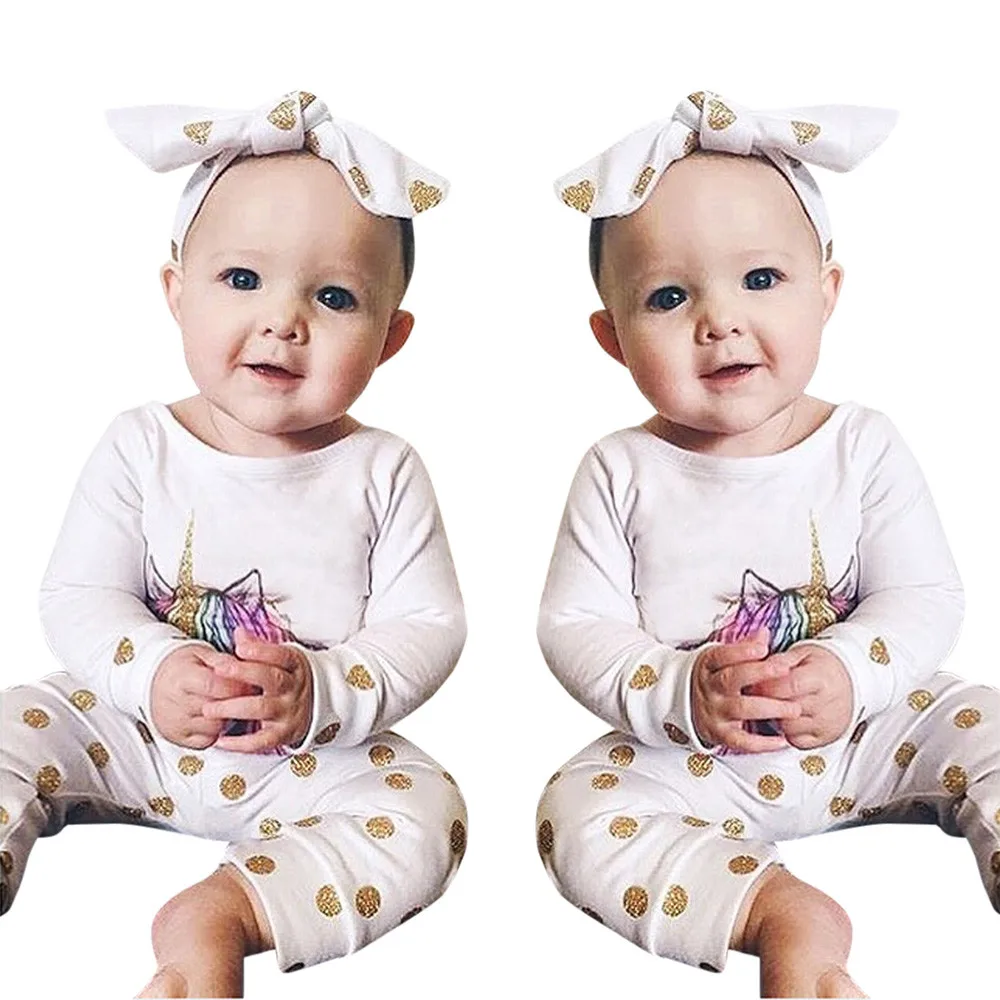 

Newborn Baby Girl Clothes Set 2018 Autumn New Baby Clothing Sets Baby Girls Boys Long Sleeve Tops Pants Headband 3pcs Outfits
