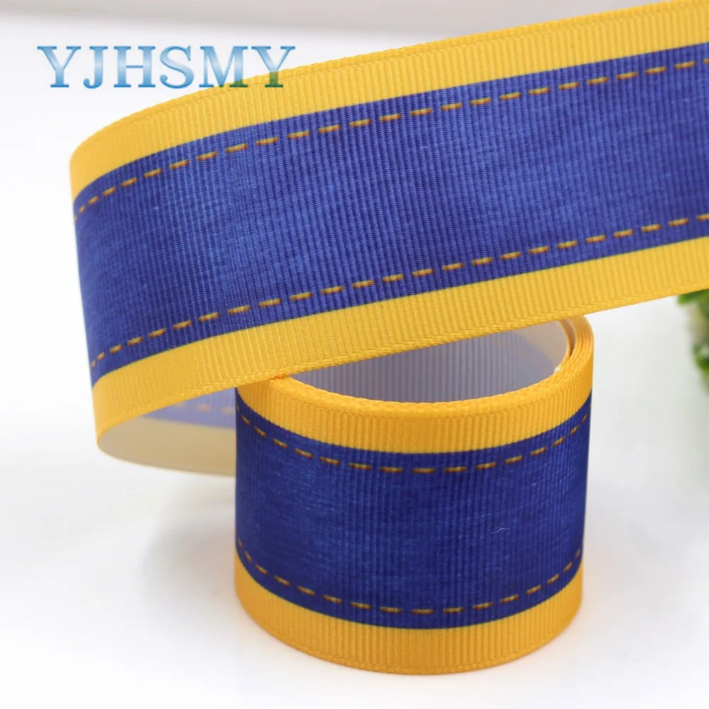 

YJHSMY G-181005-1333,10 ярдов, 38 мм цветные полосатые ленты, термотрансферный принт, «сделай сам», материалы для упаковки подарков