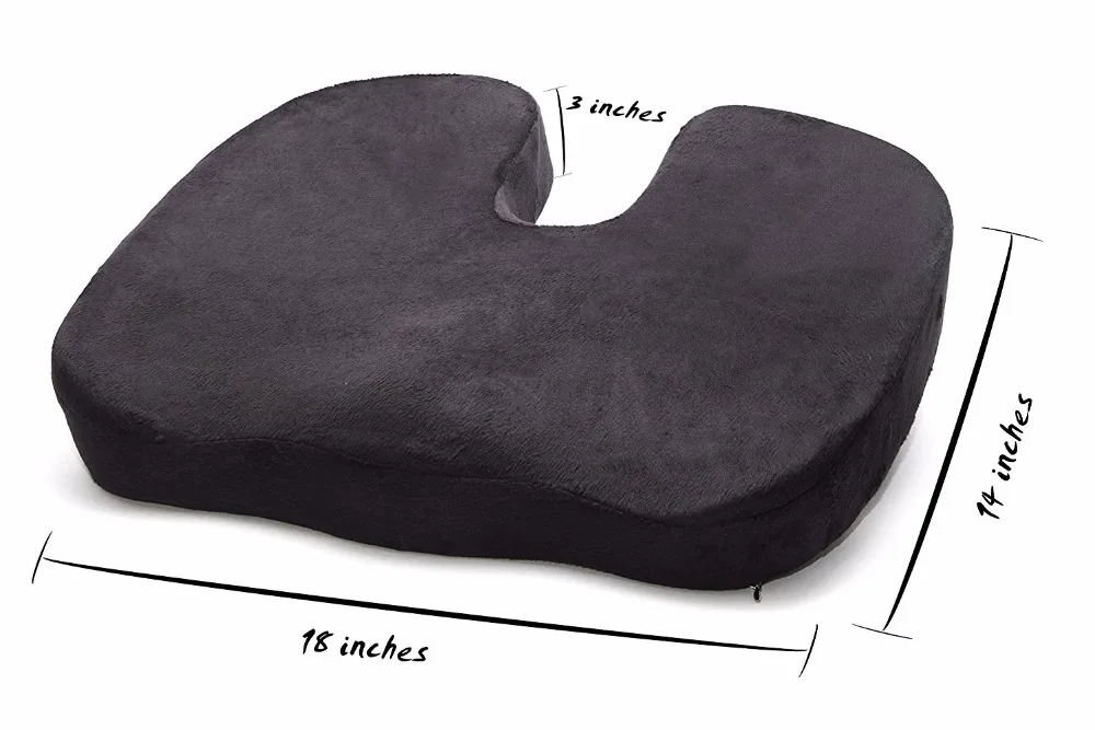 Ортопедическая подушка для сиденья Black Coccyx поддержки поясницы удобная офисная из