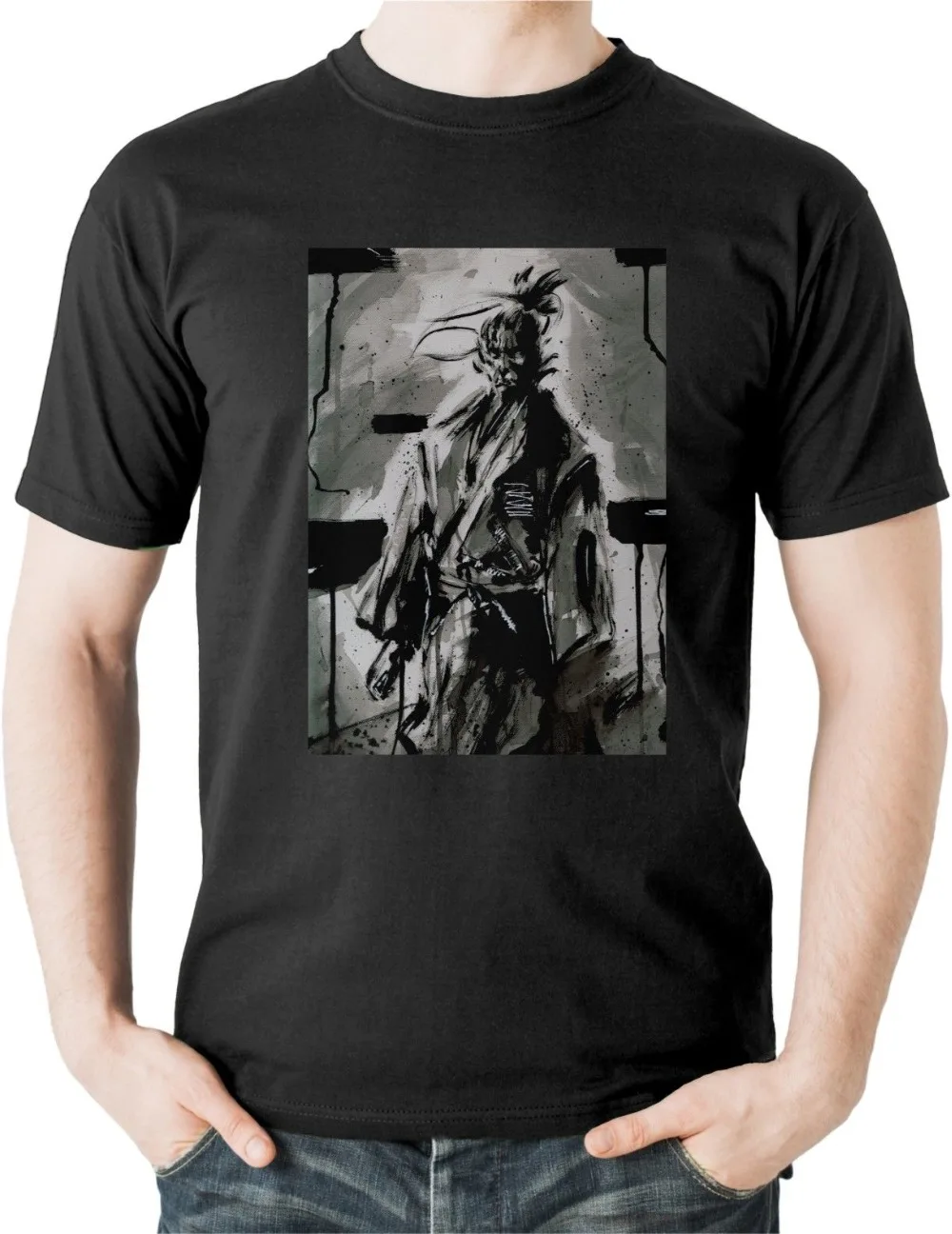 Футболка с изображением Миямото Мусаси самурайского меча катаны японского