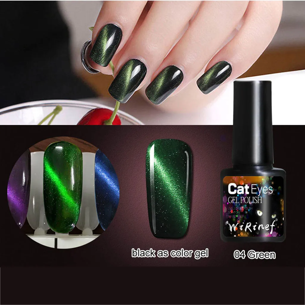 Holographic Glitter Magnetic Gel Magnet Cat Eye Nails Polish Soak Off UV LED Varnish Nail Art Lacquer 8ml Semi Permanent LD | Красота и