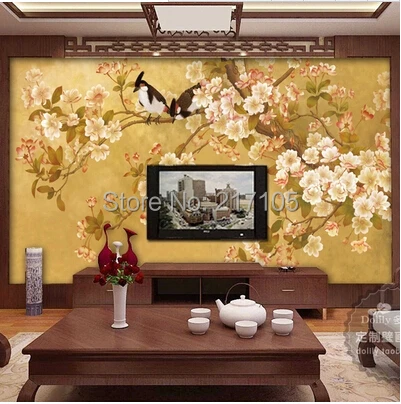

Free shipping large murals TV setting wall wallpaper Bedroom warmth wallpaper hd