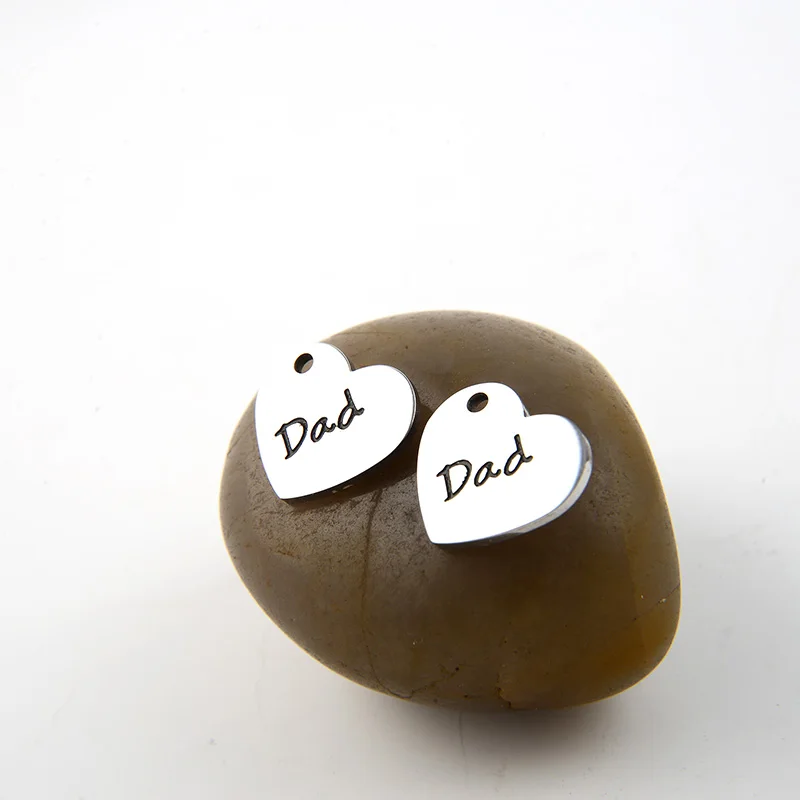 2 шт./Лот подвеска из нержавеющей стали с гравировкой в виде папы мамы сердца