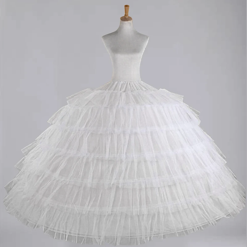 Yanstar Wedding Petticoat Underskirt six Hoops Ball Gown White Crinoline Slip For Bridal Dress45WBC7 | Свадьбы и торжества