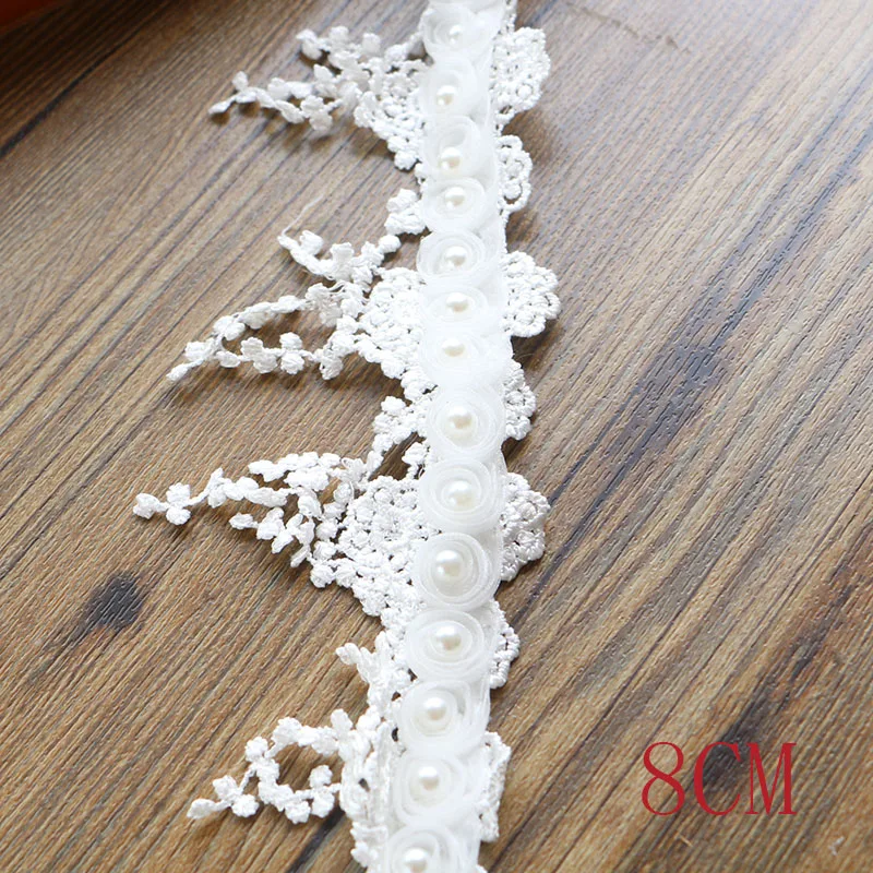 5 см 1 ярд жемчужный цветок лист ручная работа вышитый бисером кружевная отделка