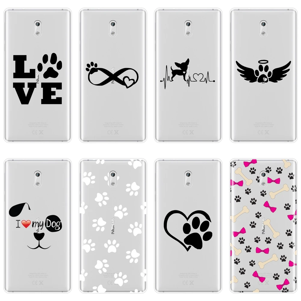 TPU сердце Щенок любовь Kawaii Забавный милый чехол для Nokia X6 7 Plus Мягкий силиконовый 1 2