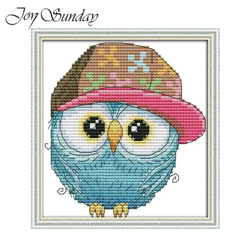 Joy Suanday Набор для вышивки крестом собаки Аида Ткань животный узор Птицы 14CT 11CT нить DMC ручная работа домашняя вышивка наборы - Цвет: Cross Stitch-DA173