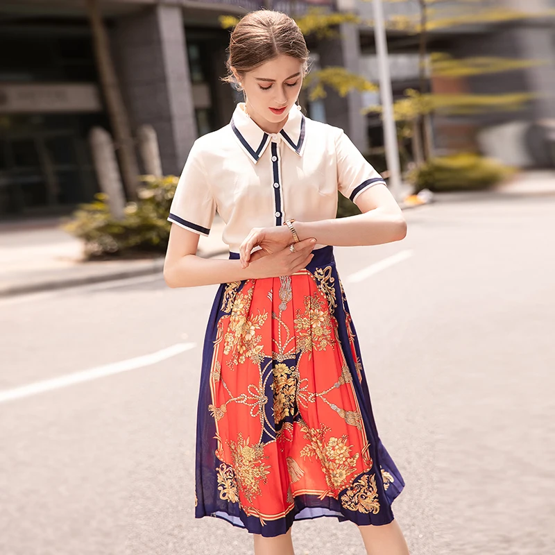 Новое летнее популярное платье с двумя принтами высокого качества милое до