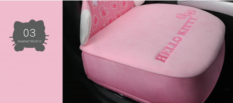 Мультяшный чехол для автокресла hello kitty, теплая плюшевая подушка для автомобиля, набор зимних авточехлов, универсальные аксессуары для всех автомобилей