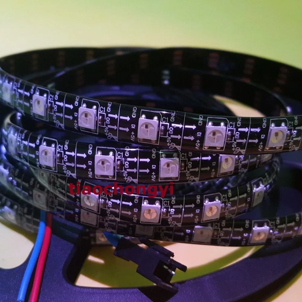 Светодиодная лента WS2812B RGB 5 м 60 пикселей/м Адресуемая В черная печатная плата