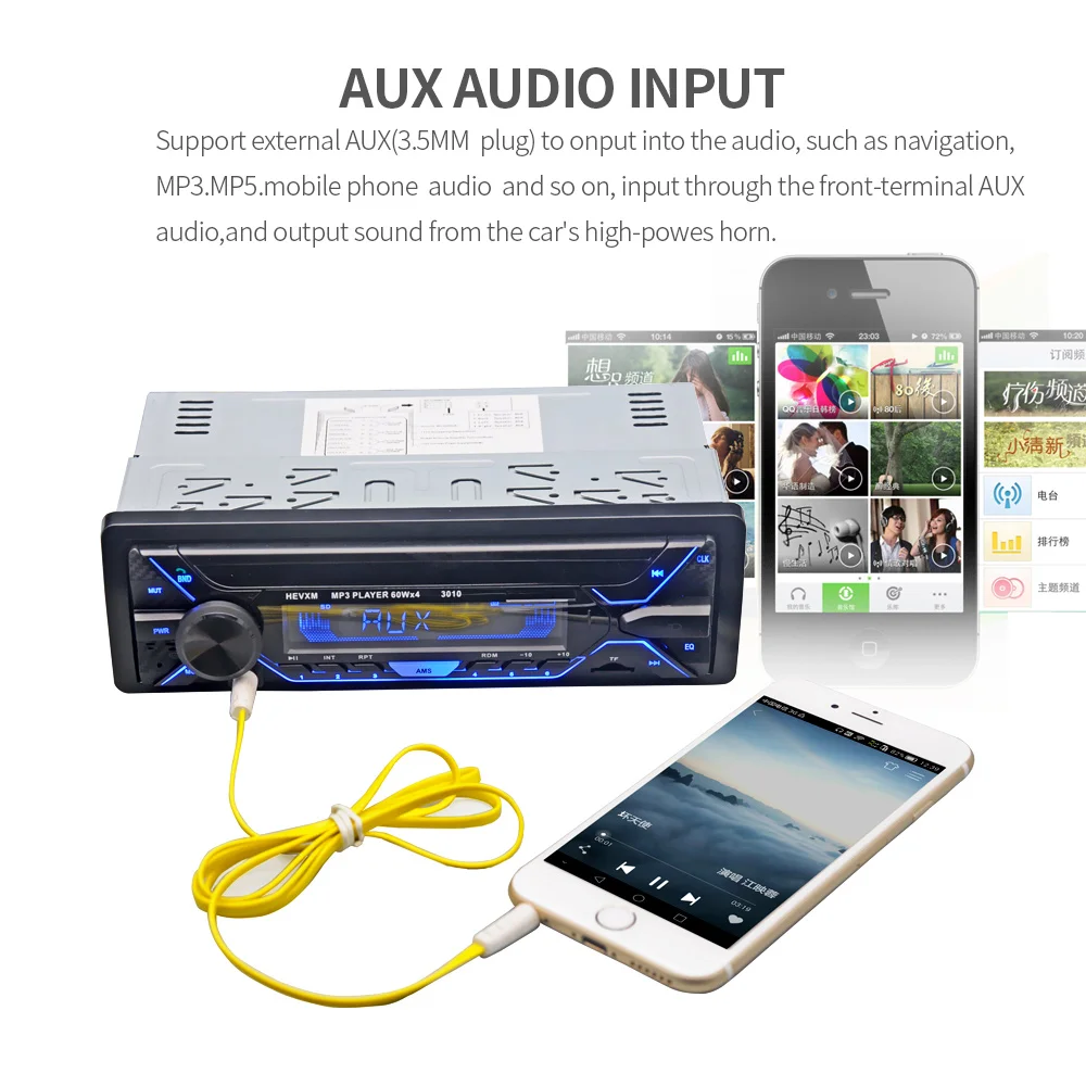 AMPrime 1 din автомагнитола 12 в Bluetooth стерео аудио MP3 плеер FM Авторадио приемник Aux вход