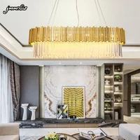 jmmxiuz luxury modern crystal chandelier for dining room rectangle luxury living room hanging gold led crystal lamps