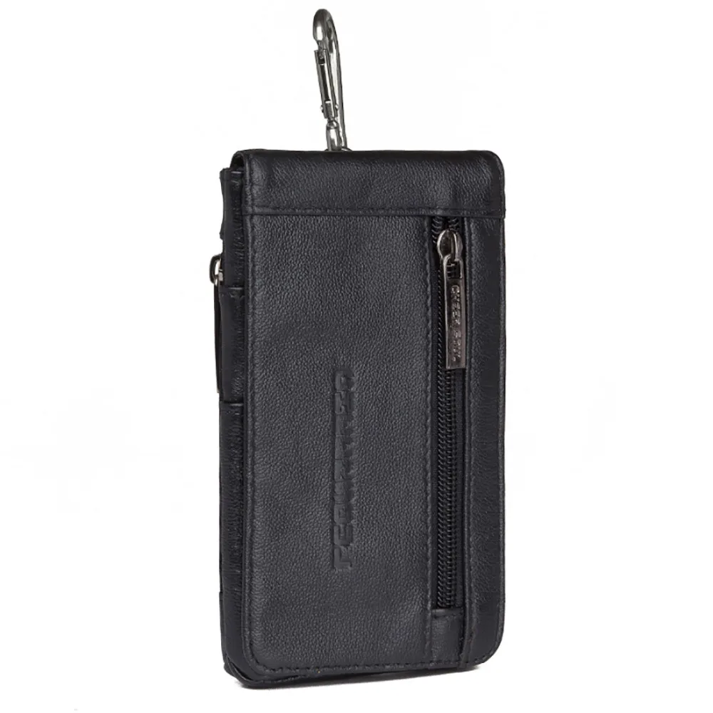 Поясная Сумка из натуральной воловьей кожи мужской кошелек с крючком держатель