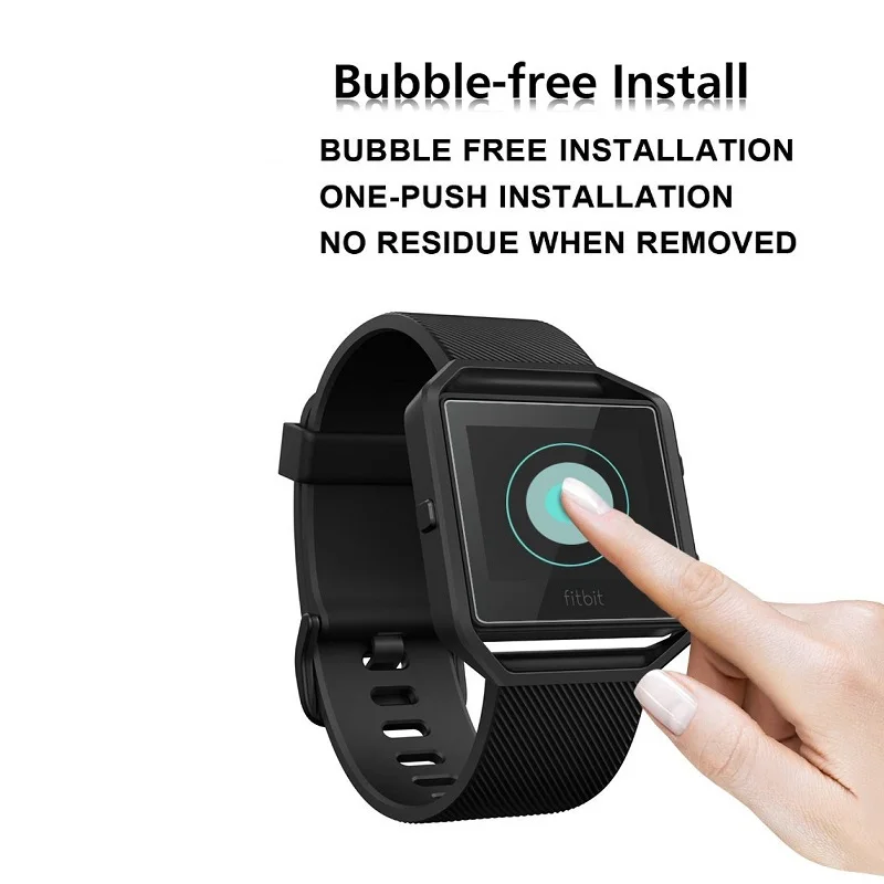 VSKEY 10 шт. закаленное стекло для защиты экрана умных часов Fitbit Blaze / Surge квадратная