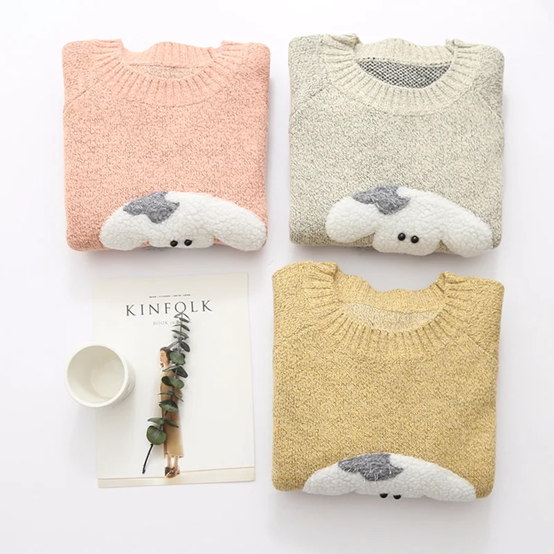 Женские милые осенне-зимние свитера Дизайнерские Длинные пуловеры в стиле мори