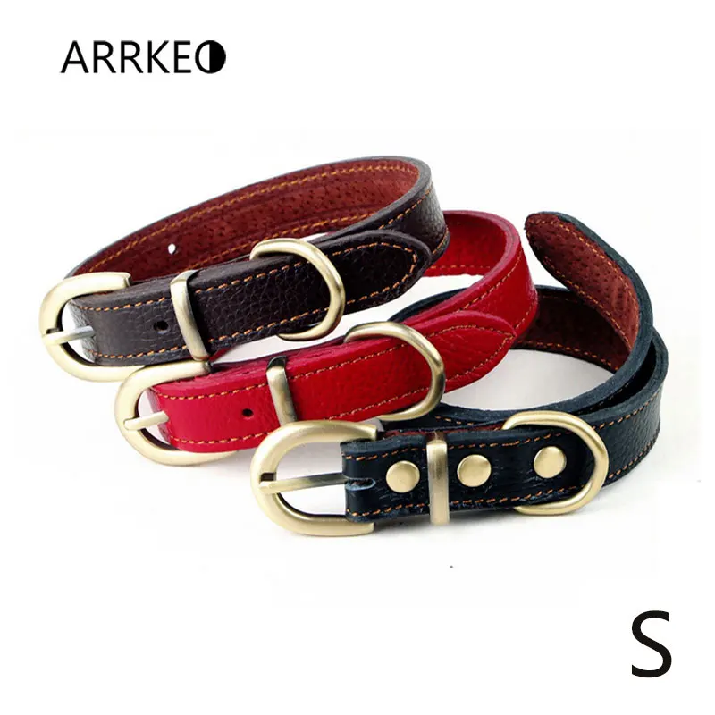 ARRKEO кожаный ошейник Pet Ошейники для маленький средний большой размеры S M l собак