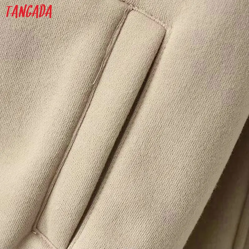 Tangada бежевая толстовка фиолетовая толстовка теплое худи худи с капюшоном толстовка с капюшоном толстовка хлопок спортивная толстовка теплая толстовка SD60