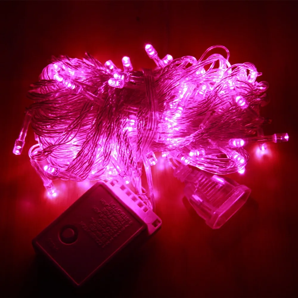 10 м 100 светодиодный украшения дома праздничный светильник RGB светодиодный открытый вечерние свадебные Рождественский светильник ы садовый светильник s 220 в ЕС 110 В, штепсельная вилка стандарта США