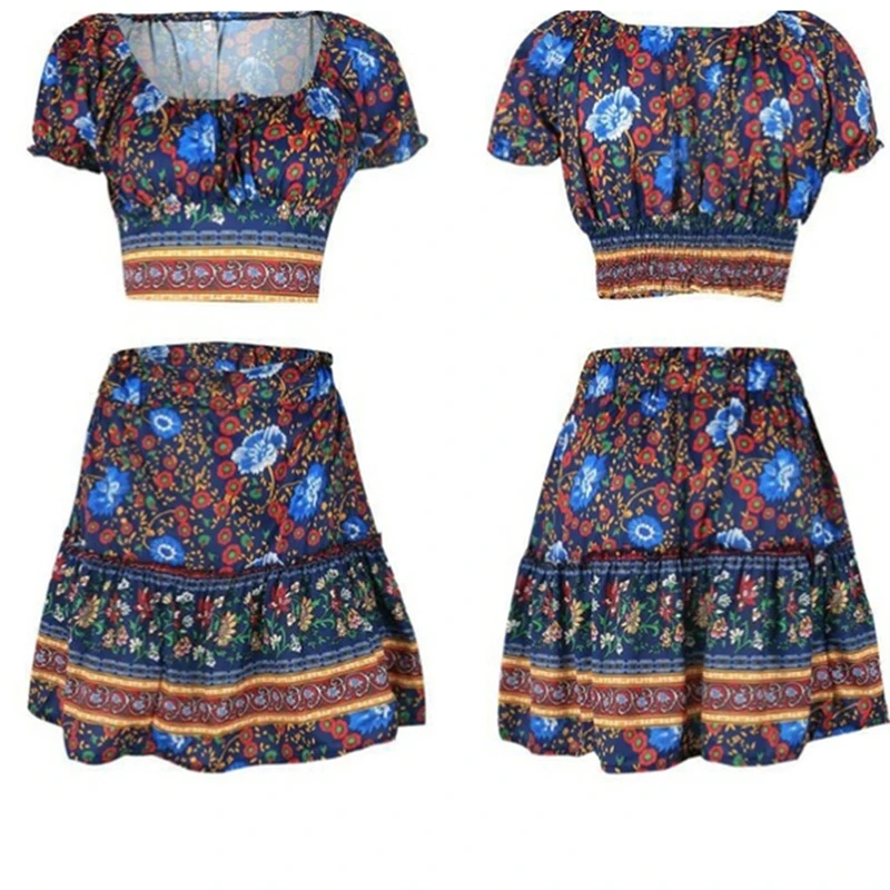 Женский пляжный комплект из 2 предметов топ с квадратным вырезом и коротким