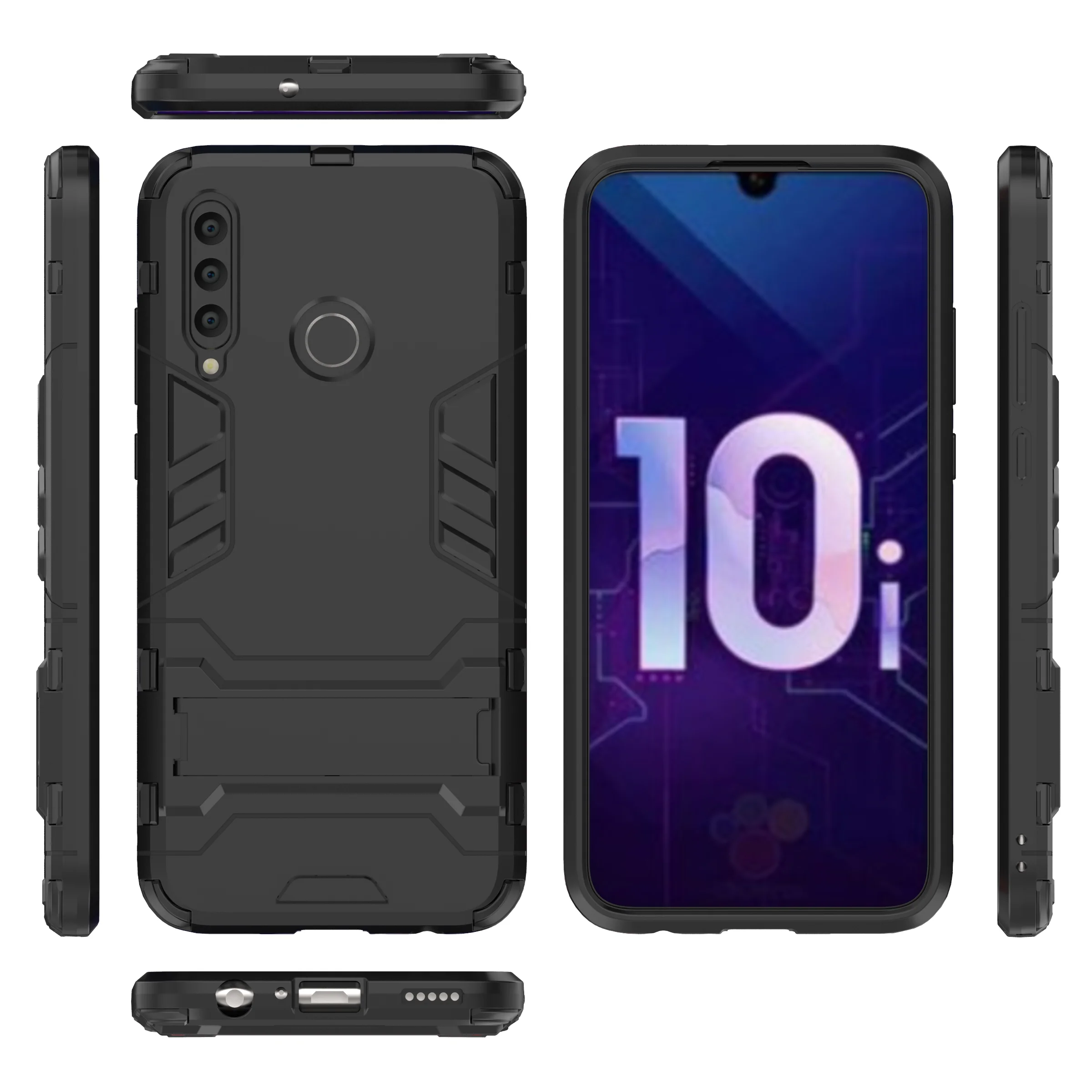 3D ударопрочный армированный чехол для huawei Honor 10, 9, 20 Lite, 10 lite, 9i, 10i, 20i, 20 lite, ТПУ защитный жесткий чехол для телефона с подставкой