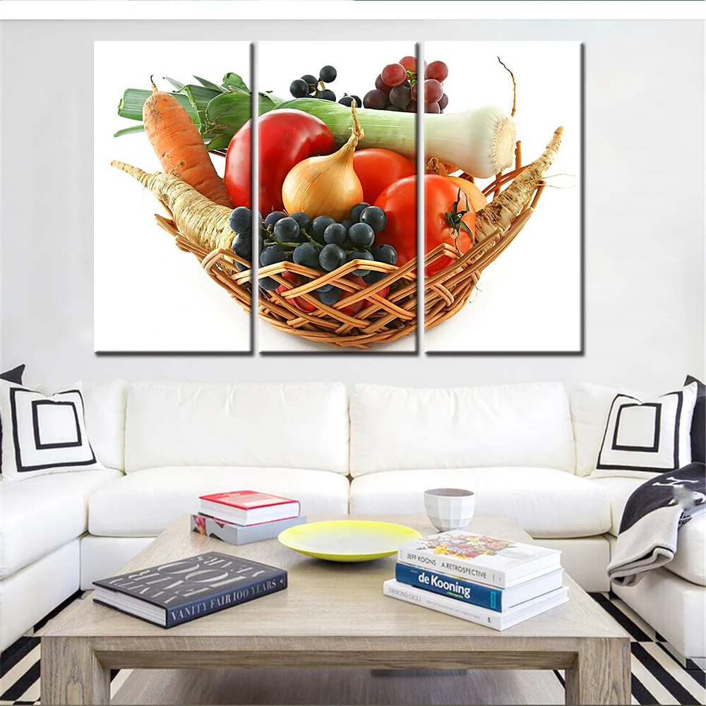 3 Панели дропшиппинг растительные фрукты натюрморт холст искусство стены