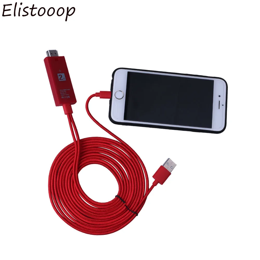2 м USB 8pin для освещения к HDMI HDTV AV кабель адаптер 1080P Аудио Видео конвертер iPhone 6/7/8 plus