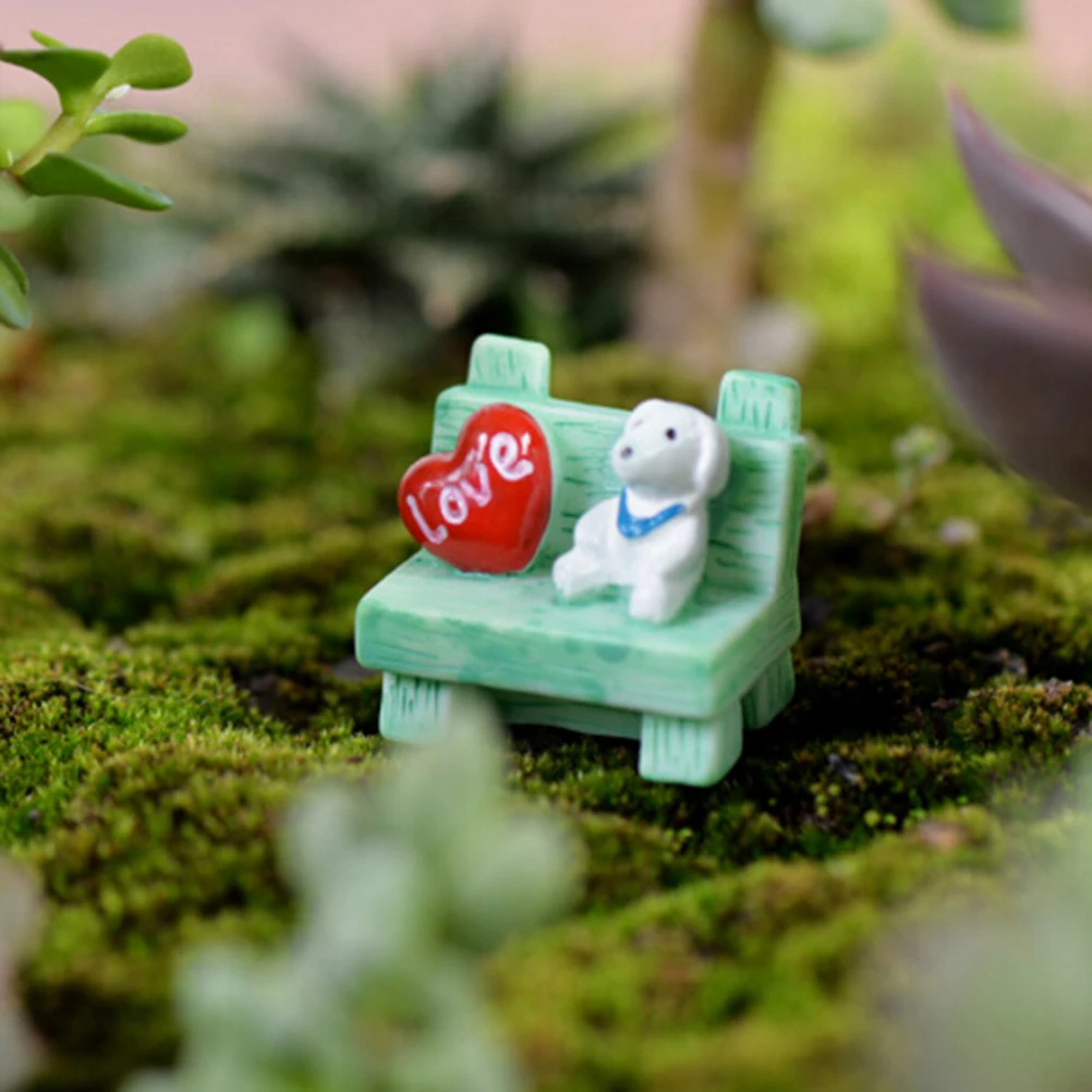 1 шт Мини милая собака сидеть диван в форме сердца резиновый кабошон Dragon Ball Resine