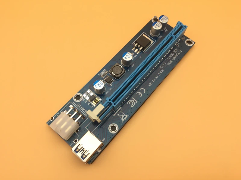 Новый мини PCI E Express 1x до 16x Райзер карта USB3.0 PCIE графическая 6 контактный источник