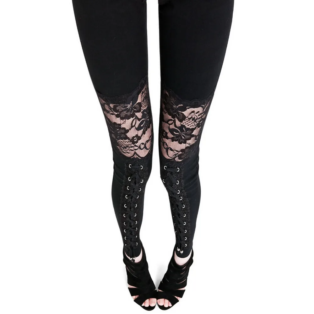 Прозрачные кружевные леггинсы для Для женщин цепь Серебро Леггинсы Фитнес