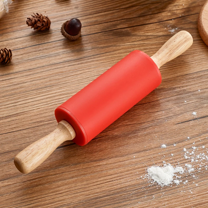 2018 новый стиль деревянная ручка силикон антипригарная Скалка DIY Кухня клецки
