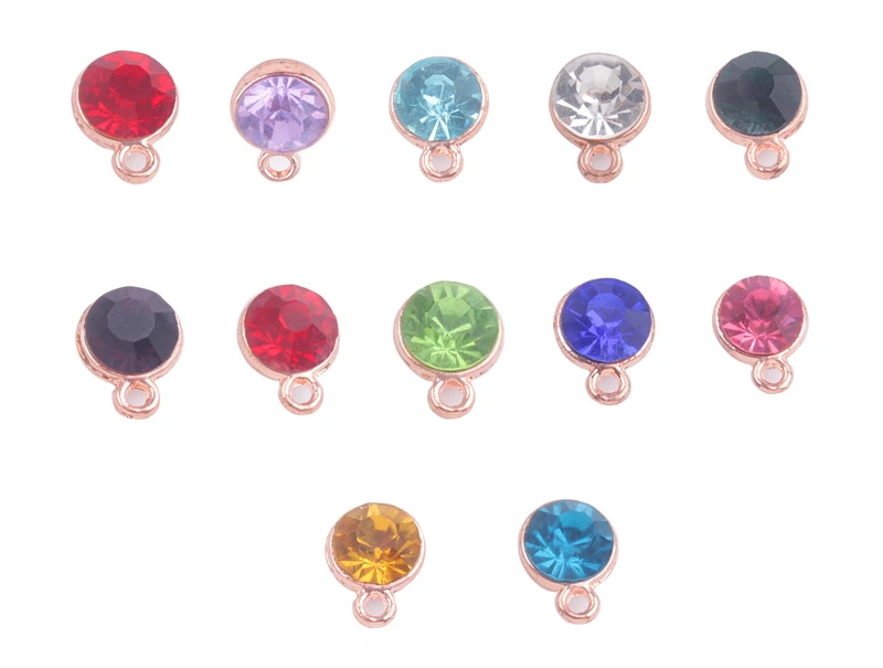 24 шт Ассорти из розового золота цвет база горный хрусталь камень рождения