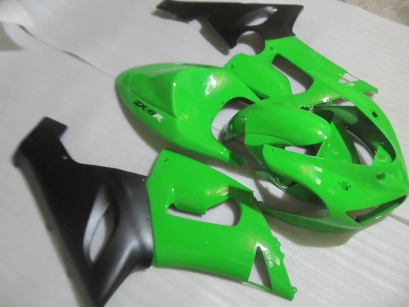 Запасные части для кузова Kawasaki ninja ZX6R 05 06 комплект черно зеленых обтекателей 2005 2006