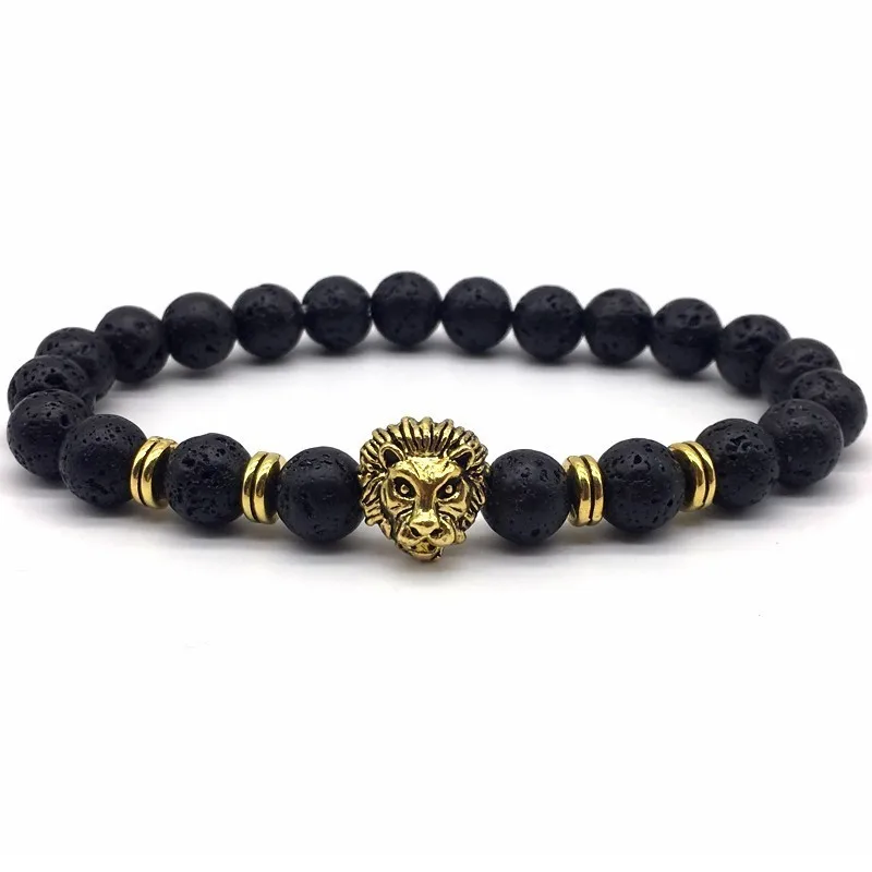 2019 классический браслет со львом мужской модный с подвеской из лавового камня 8