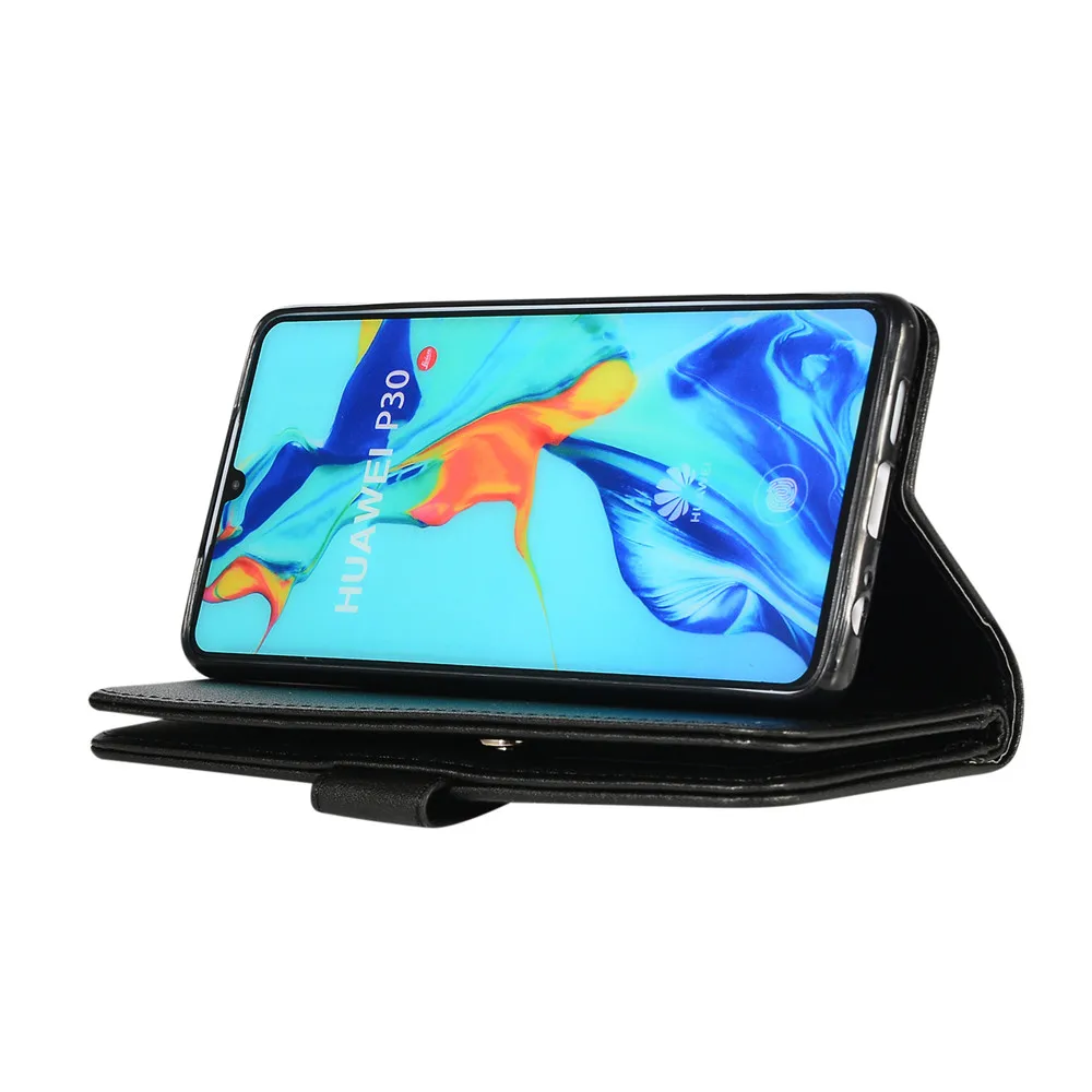 Кожаный чехол кошелек SMILYOU для Huawei P30 Pro P20 Lite Mate 20 10 с отделением карт блестящий