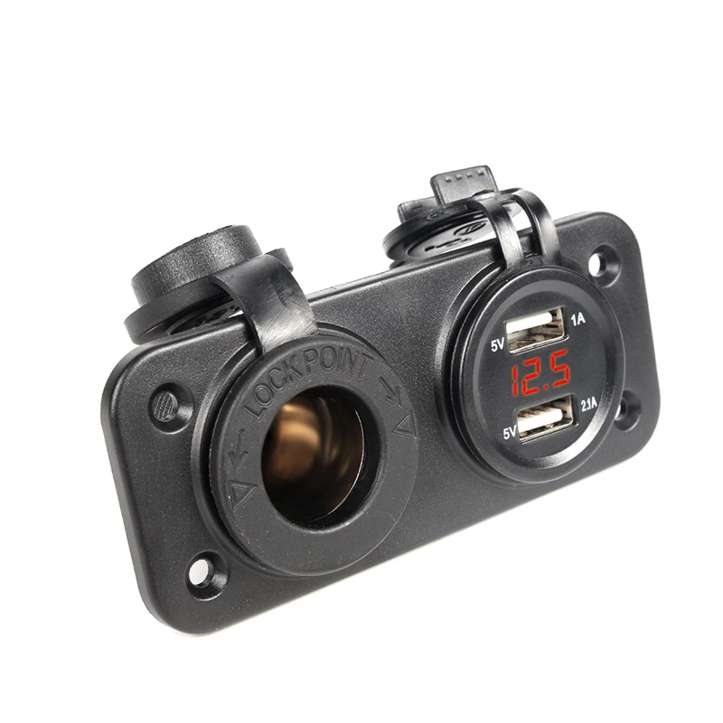Цифровой вольтметр с двумя USB портами 1 А 2 5 В|lighter socket|cigarette lighter socketcigarette socket |