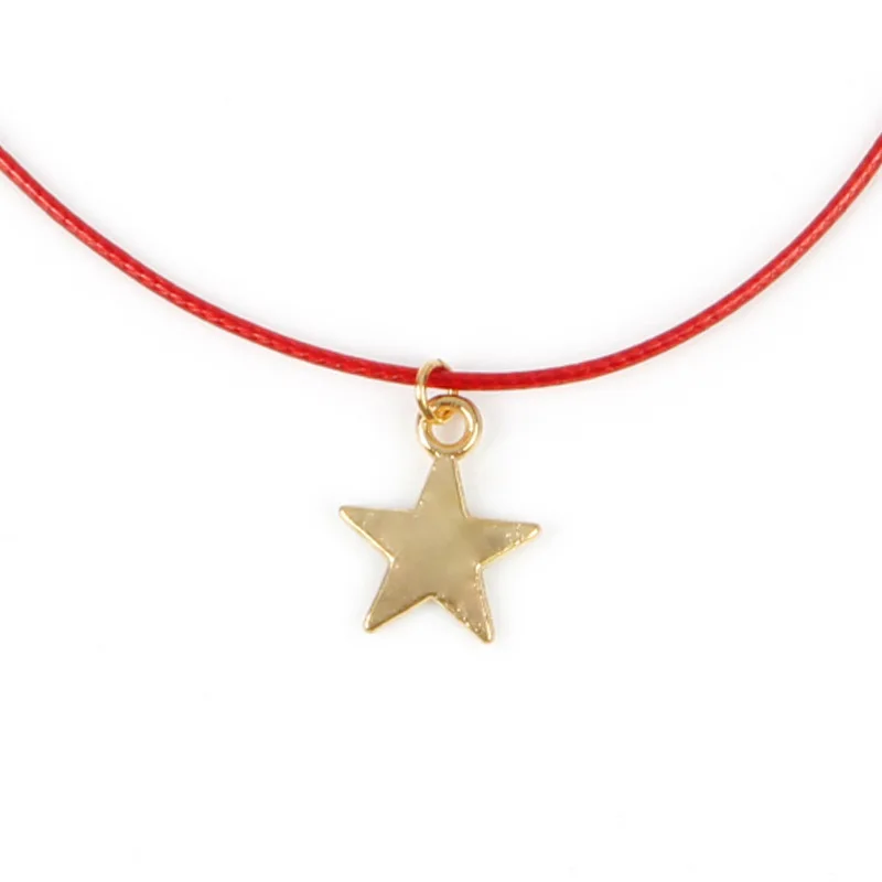 

New Simple Red Rope Foot Chain Anklets Bohemian Jewelry Gold Star Pendant Adjustable Anklet Bracelet for Women