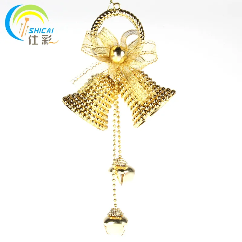 Shi -color gold ring Christmas bells scene layout decorated tree ornaments mounted bell rings | Дом и сад