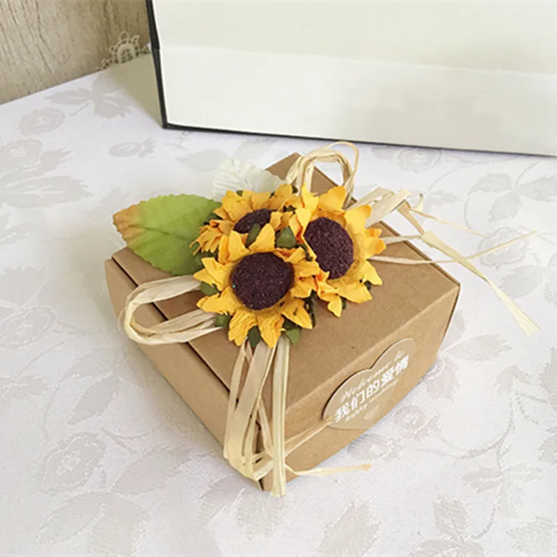 10 головок мини Подсолнух DIY аксессуары Искусственные цветы 8 см праздничные