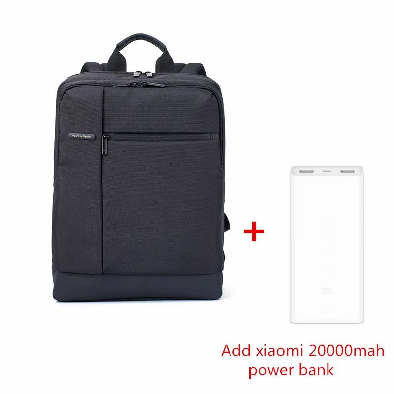 Add 20000mah Xiaomi классический Бизнес Рюкзаки Большой Ёмкость 17L школьников игры сумки Для мужчин Для женщин сумка подходит для 15 дюймового ноутбука - Цвет: Add 20000mah